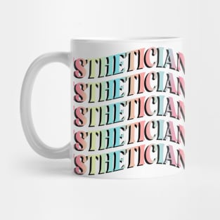 Groovy 70s Wave Esthetician Lettering Mug